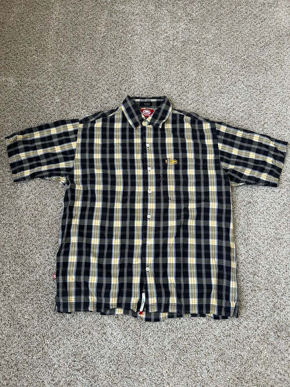 Ecko Unltd. Men's Plaid Short Sleeve Button-Up Shirt, Size M